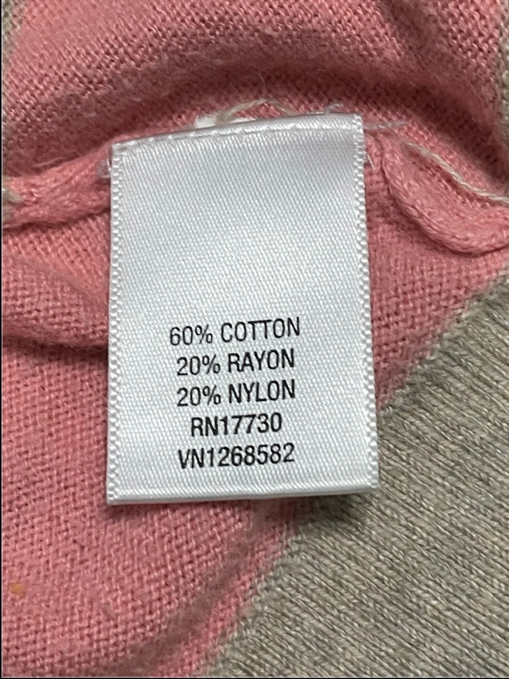 Merona Pink and Gray/Beige Striped V-Neck Button Cardigan - Picture 10 of 12
